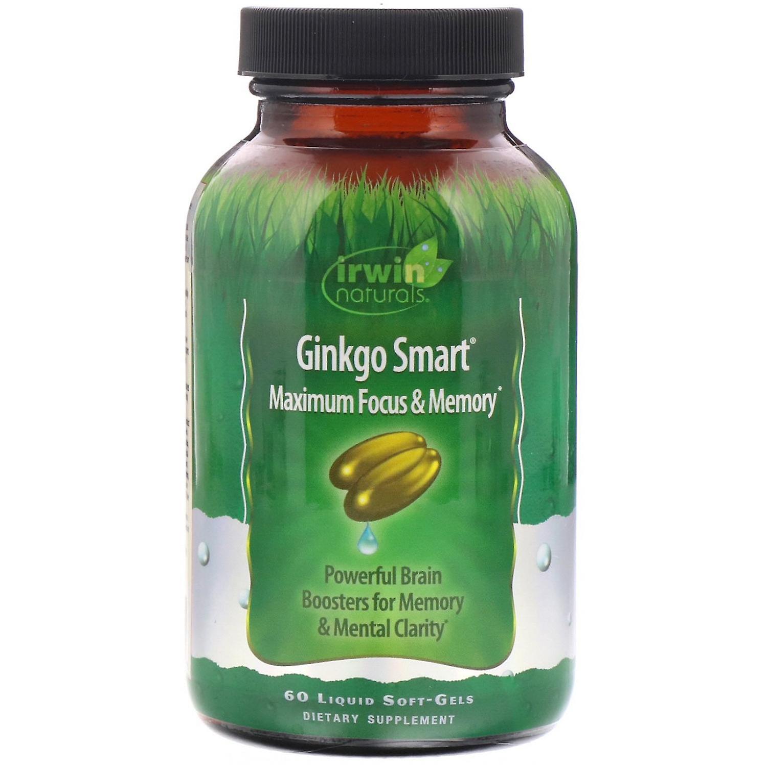 Irwin Naturals, Ginkgo Smart, Maximum Focus & Memory, 60 Liquid Soft-Gels