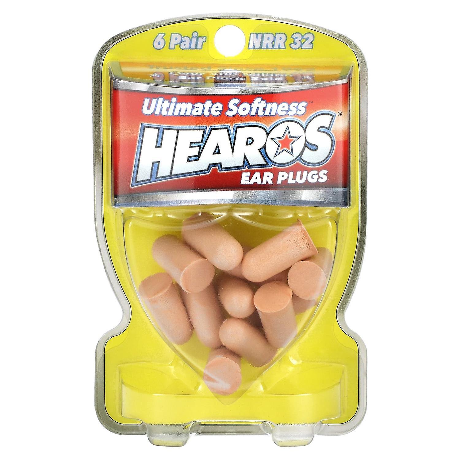 Hearos, Ear Plugs, Ultimate Softness, NRR 32, 6 Pair
