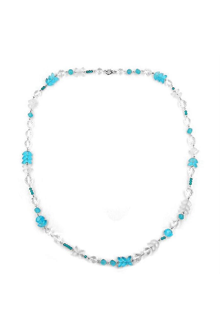 Necklace Glass Beads Light Blue 80cm - Gl03434