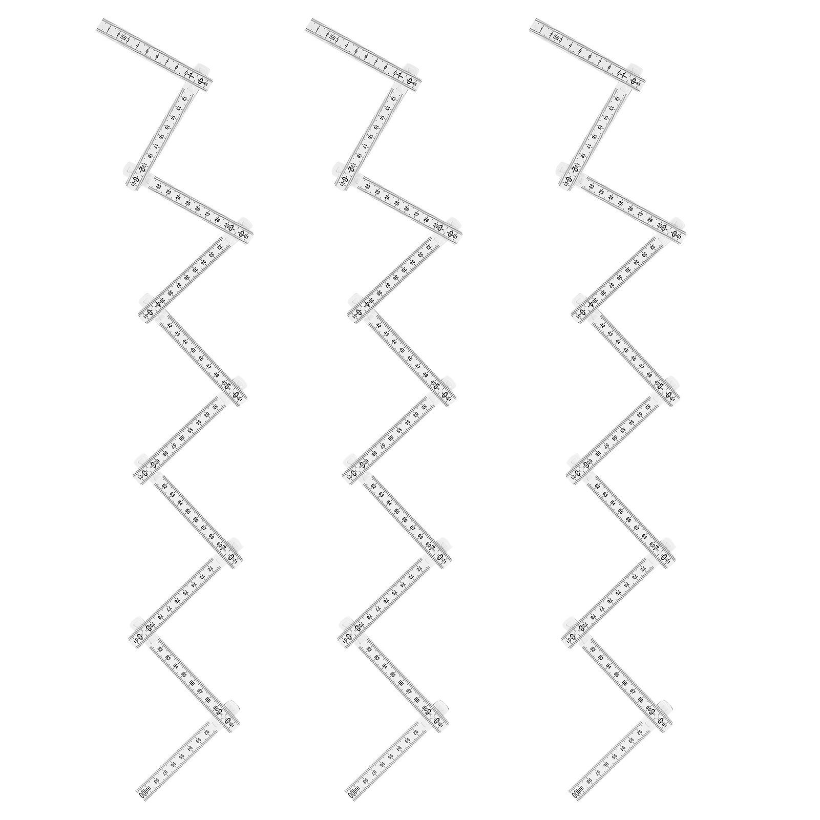 3Pcs Folding Ruler DIY Multi Angle Ruler Linear Measurement for Carpentry Tile Laying