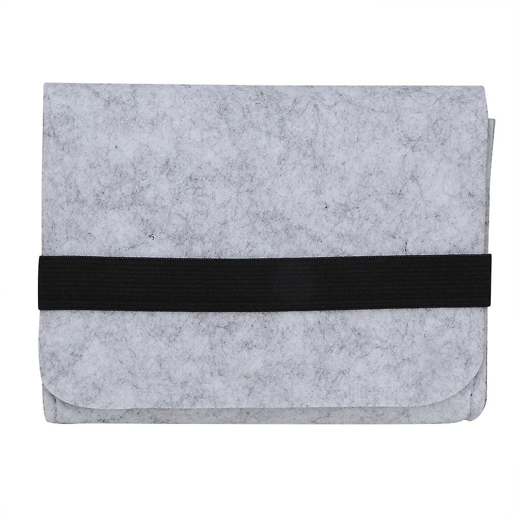 Portable Wool Felt Multi-function Case Office Supplies Organizer Bag (Light Grey)