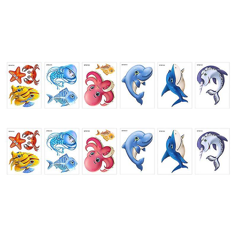 12sheets Cartoon Bathtub Sticker