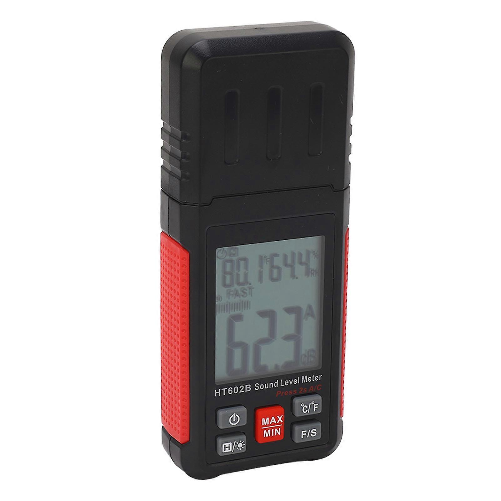 Decibel Meter 3 in 1 Multifunctional Large Backlight LCD Screen Digital Sound Level Meter