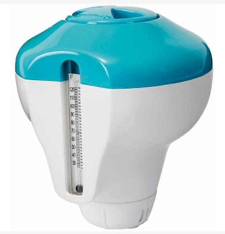 Floating chlorine diffuser with thermometer
