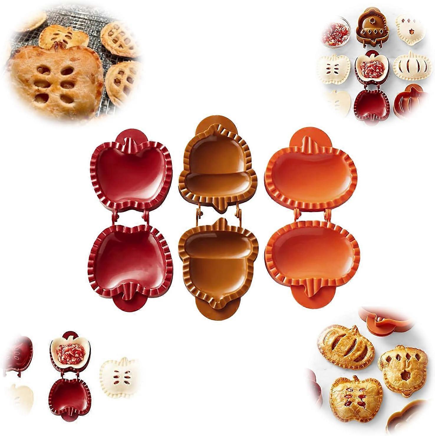 Christmas Apple Pie and Acorn Mold Set - Apple Pie Mold - Christmas Cookie Cutter - Gingerbread Man