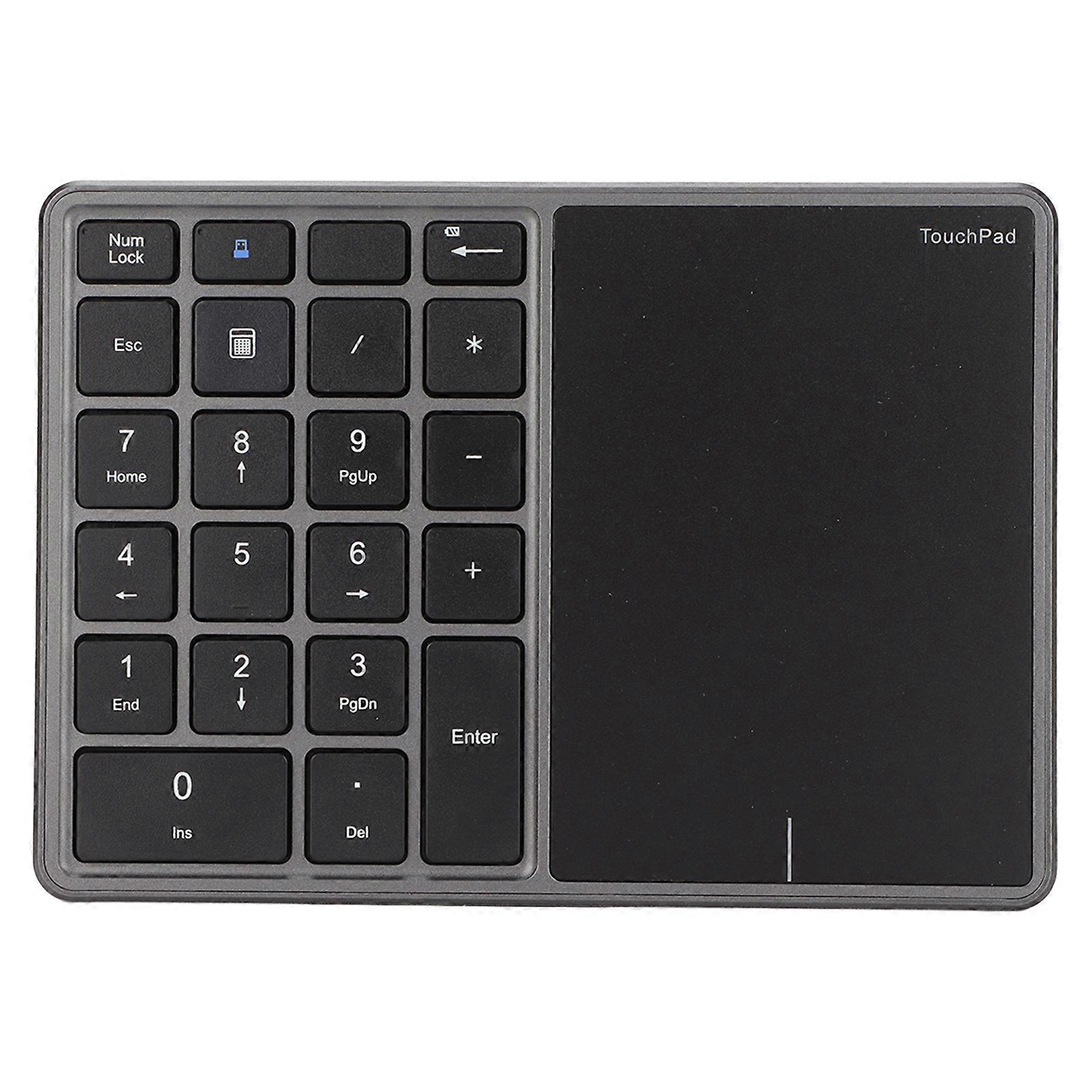 Wireless Numeric Keypad Touchpad Design 22 Keys 2.4G Dual Mode Connection Type C Interface Laptop KeypadGray