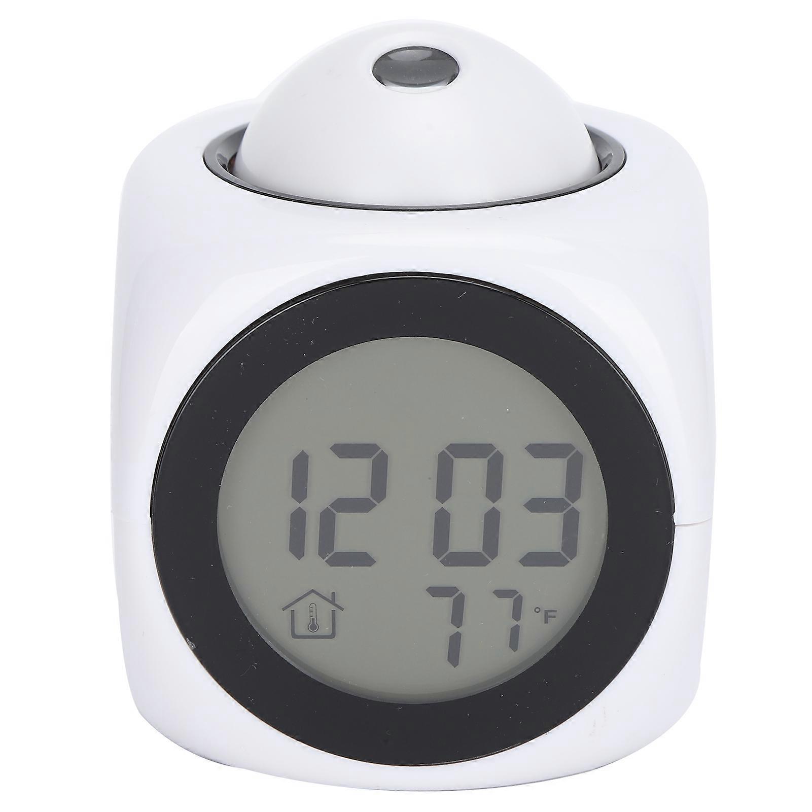 LCD Clock Backlight Voice Timekeeping Light Decoration Silent Snooze Alarm Clock White