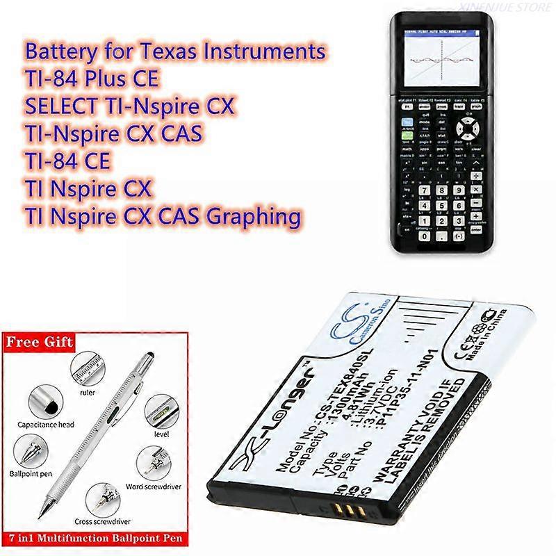 Calculator Battery 37V/1300mAh P11P35-11-N01 for Texas TI Nspire CX TI Nspire CX CAS Graphing TI-84 CE TI-84 Plus CE