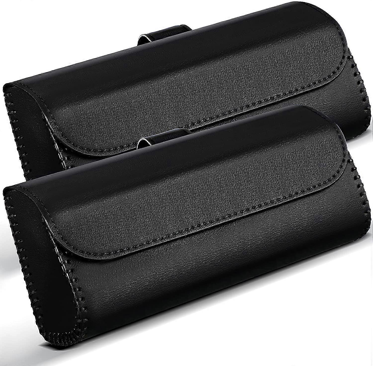 2pcs Sunglass Frames Car Sun Visor Glasses Frame Glasses Visor Storage Box (Black)