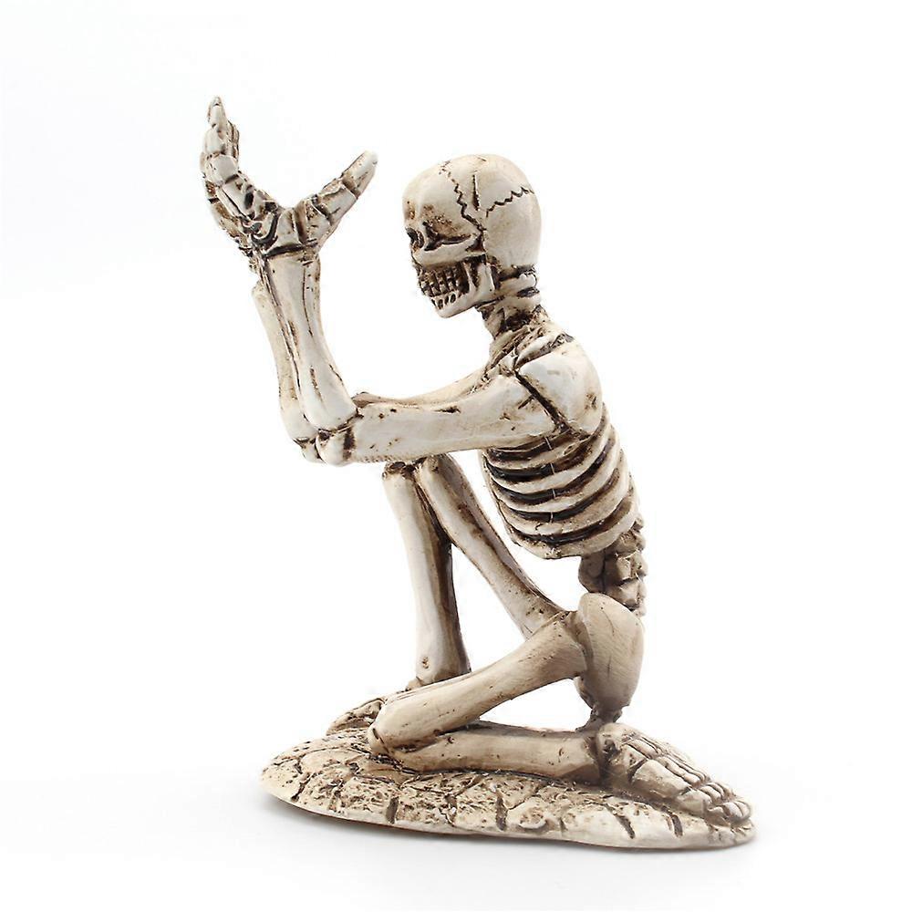 Skull Skeleton Pencil Holder Bracket Resin Desktop Storage Rack