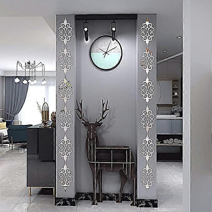 Acrylic Mirror Wall Stickers,Mirror Wall Decals,DIY Hollow Mirror Wall Decor,Self Adhesive Mirrors Stickers for Home Decoration(Silver,10 Pcs )