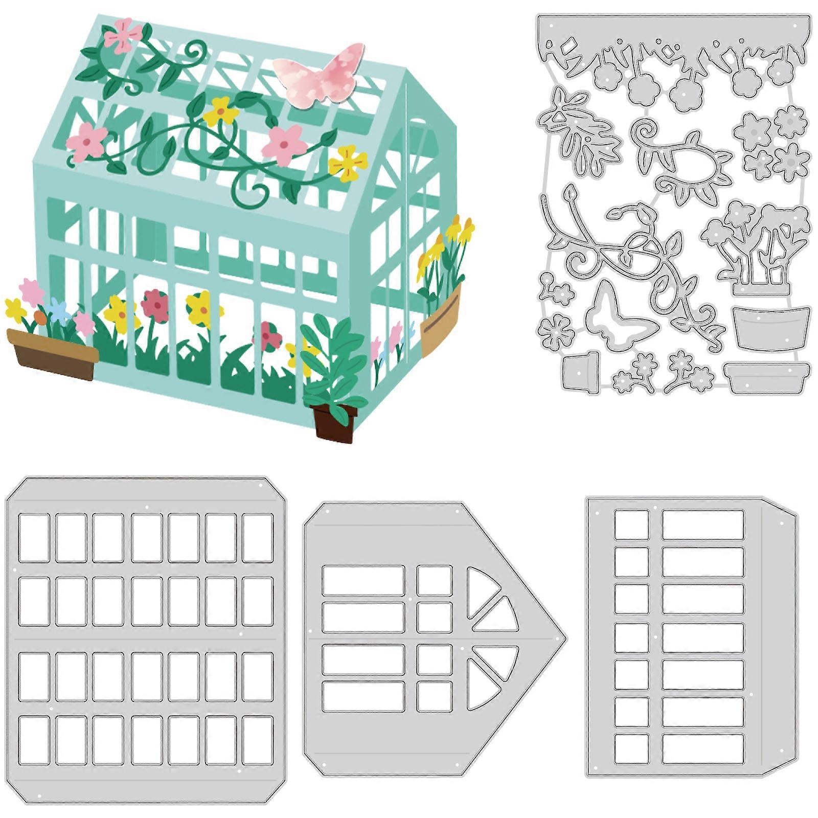 3D Garden House Pattern Decoration Template Reusable carbon steel Stencil