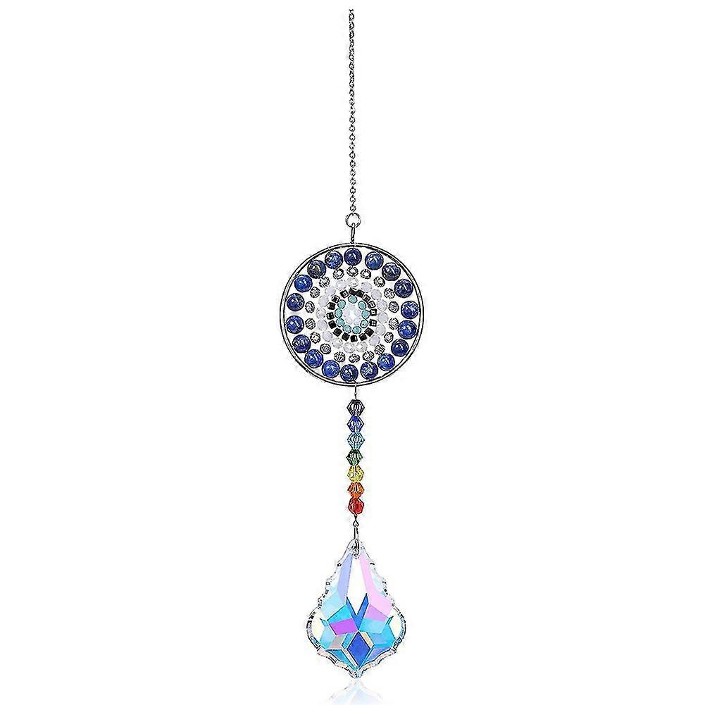 7 Chakra Crystal Suncatcher Round Crystals Bead Pendant Hanging,d