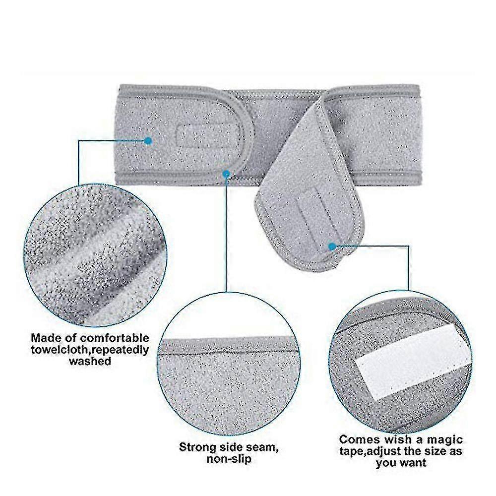 5pcs facial bandeau spa éponge tissu cheveux serviette extensible large bandeau cheveux