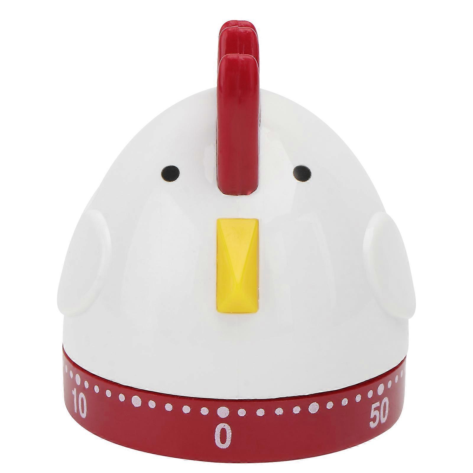 1Pc Cartoon Rooster Timer Home Mechanical Timer Kitchen Time Reminder (White)