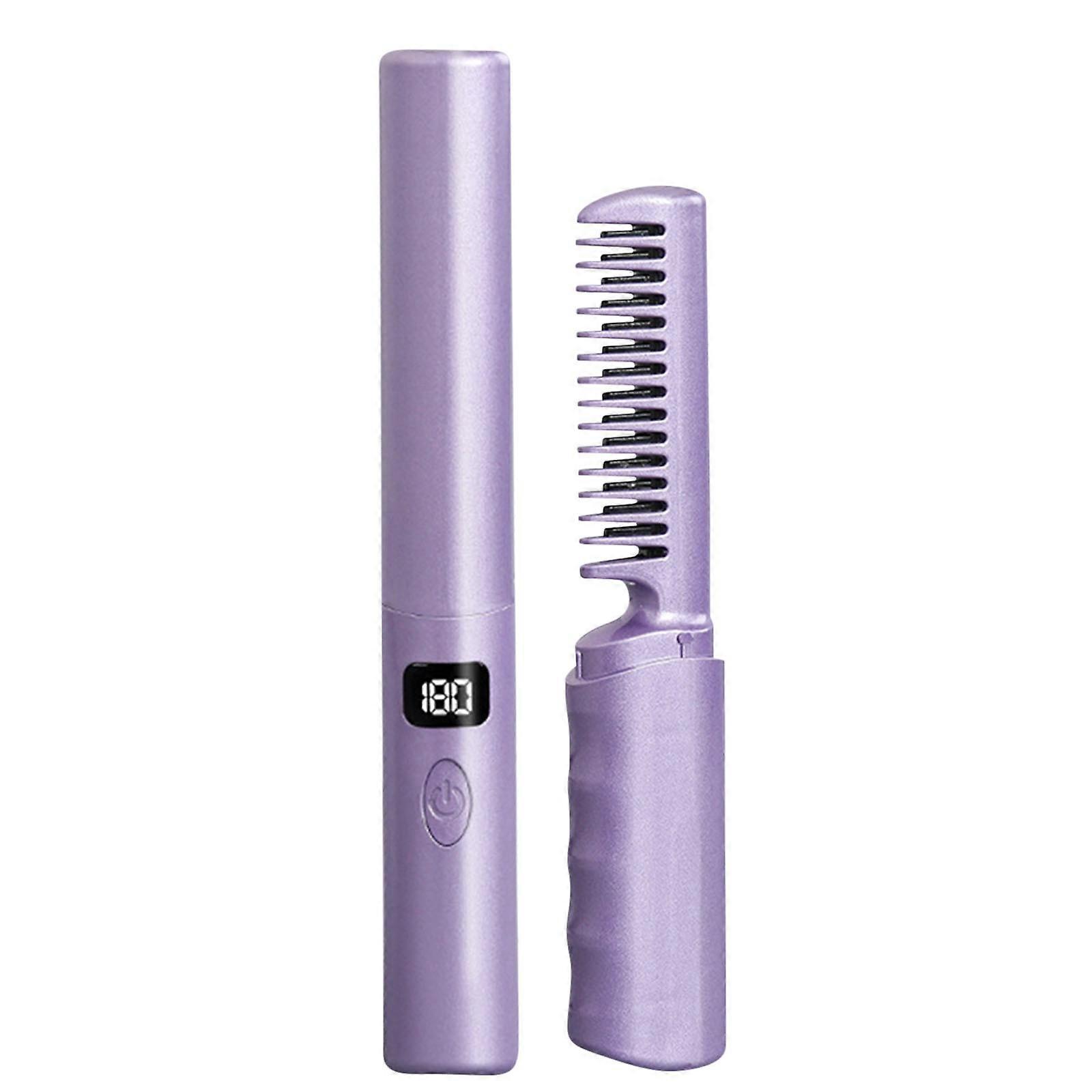 Lisseur de cheveux sans fil Mini USB Chargement Portable Lisseur Cheveux Aplatis Boucle Droite Objet Peigne À Cheveux