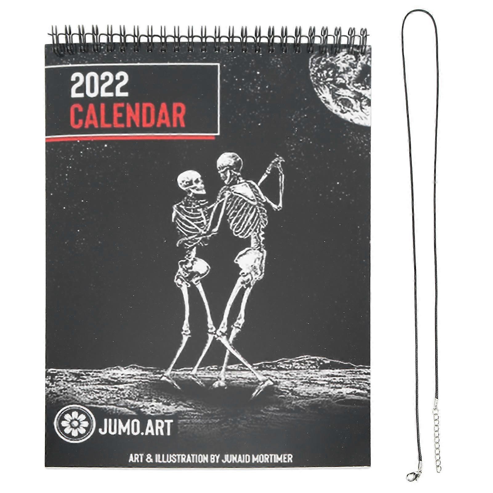 2022カレンダー実用的面白い小さなゴシックアート壁掛けカレンダー新年のギフト壁飾り