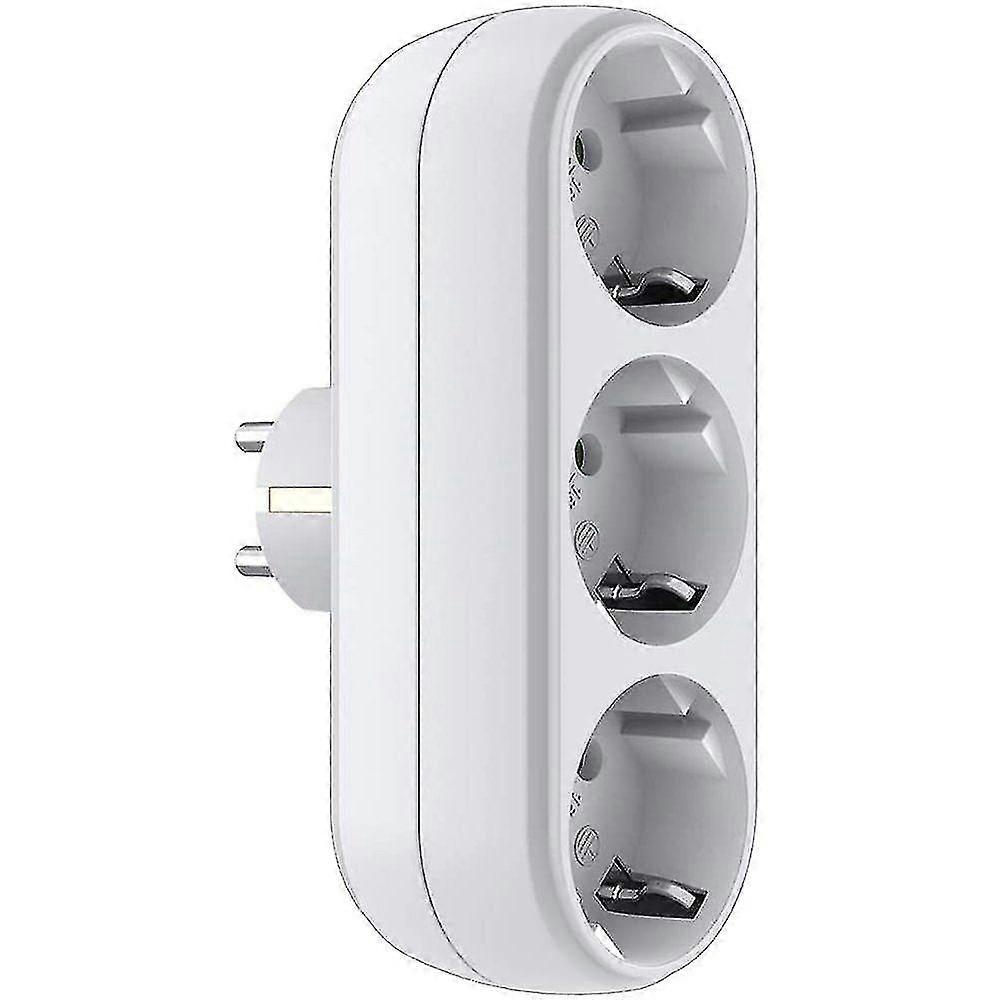Plugghode, ingen strømledning, hvit grenuttak 3500w, trepinners grenuttak
