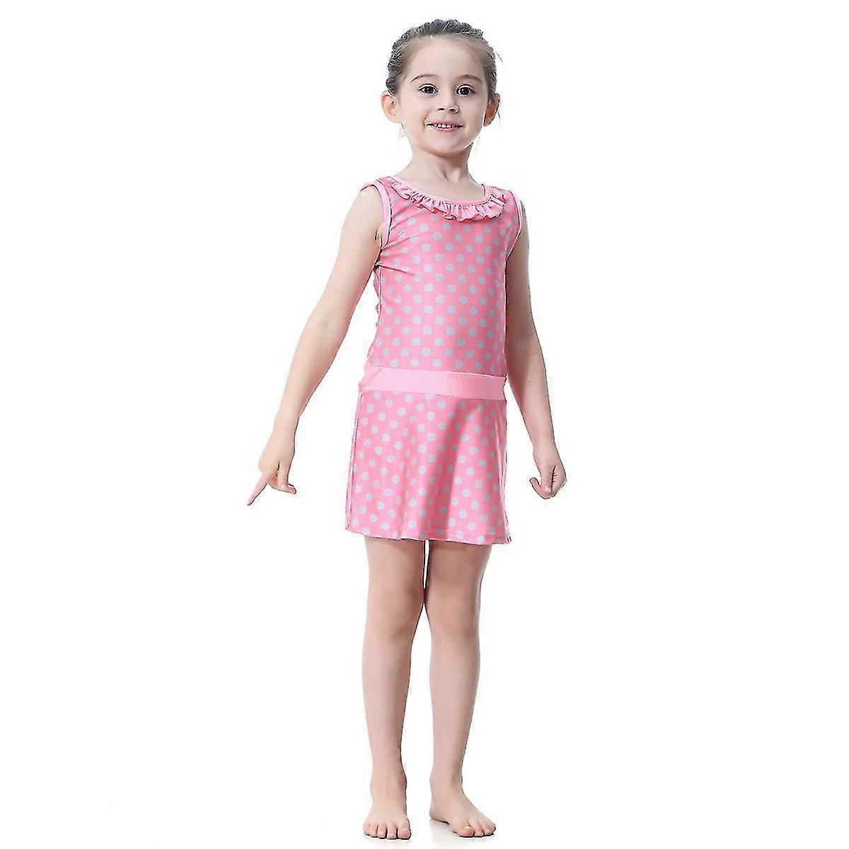 Islamic Girl Modest A Dot Sleeveless Swimsuit For Seaside Pool () 150cm