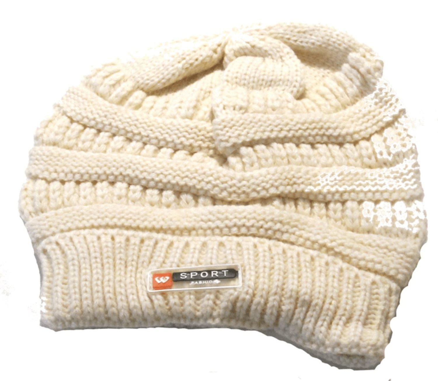 Knitted beige hat 