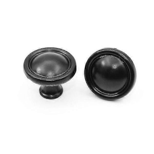 Aluminium Alloy Black Door Knobs for Cabinets and Drawers - 6 Pack Pull Handles