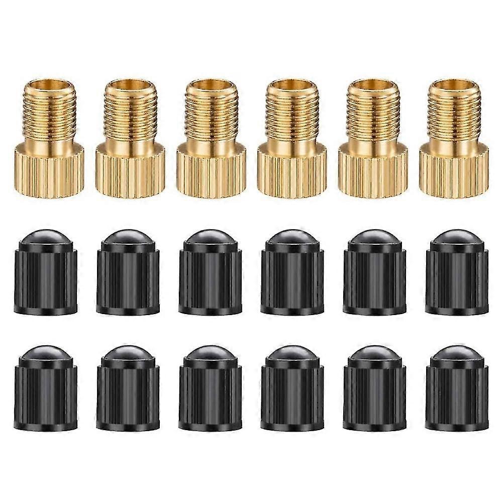 6pcs Presta Valve Adaptors, Convert Presta To Schrader Adapter For Bike, Inflate Tire Using Standar