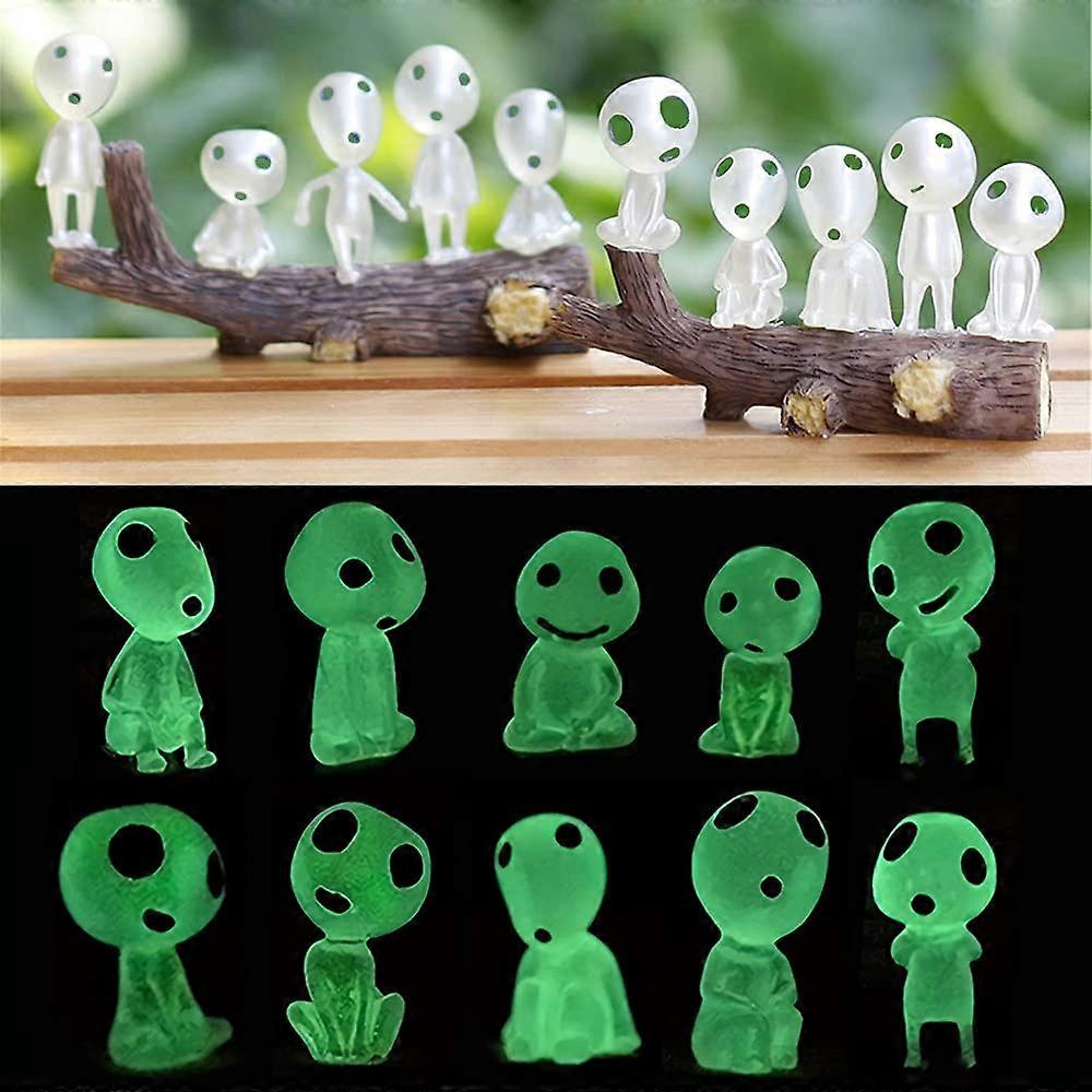 10 Pcs Different Fairy Garden Accessories Glow in Dark Tree Elves Garden Decor Miniature Luminous Ghost, Mononoke