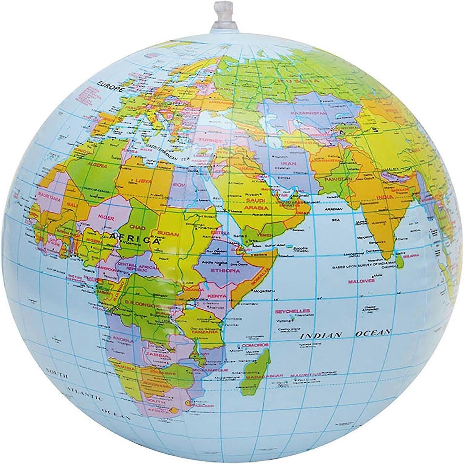 2 Pcs Inflatable Globe PVC World Globe 16 World Globe Pool Toys Beach Ball Globe for Party Bags PVC Material