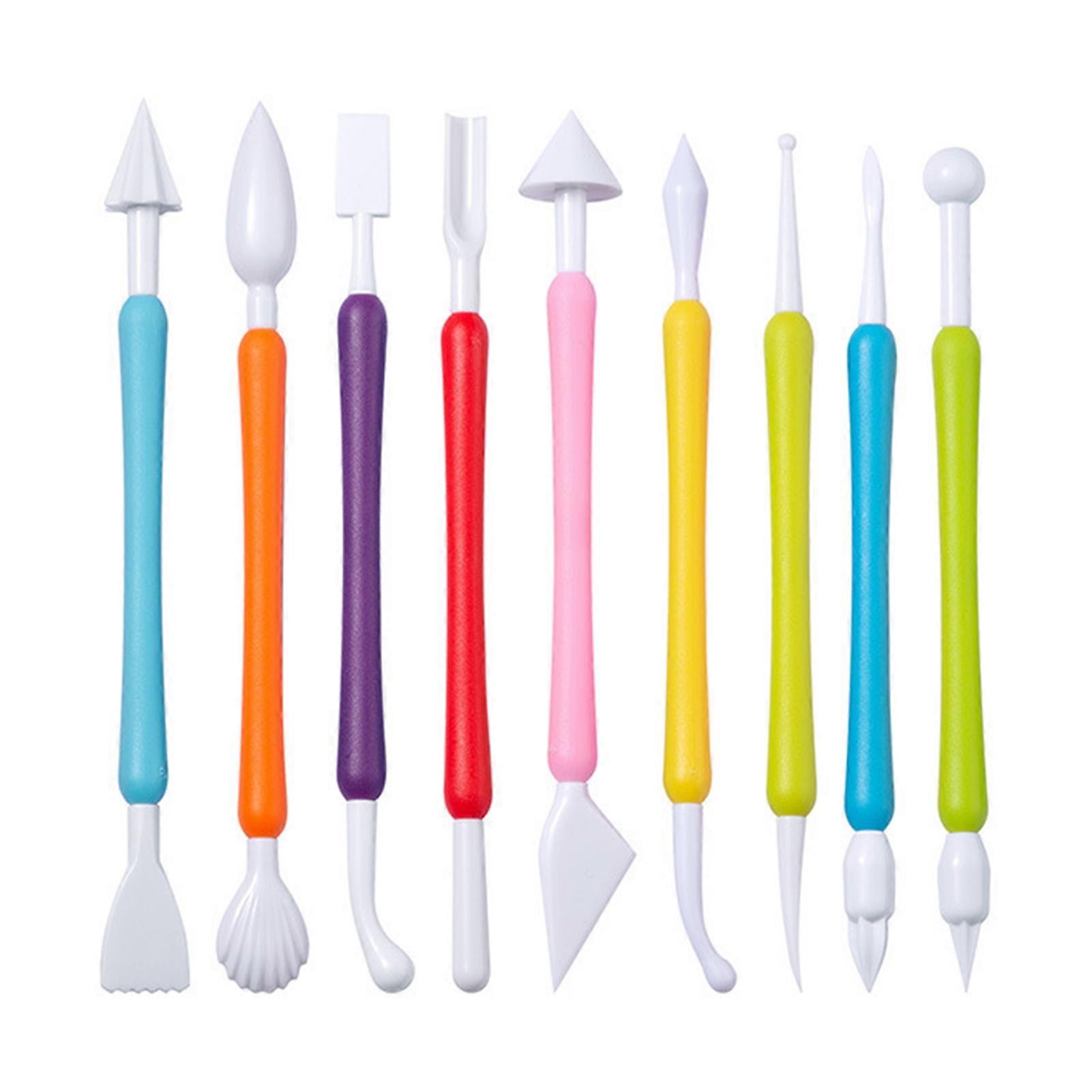 9Pcs Fondant Modeling Tools Set Reusable Double Head Ceramic Pottery Tool Kit Cook Sculpting Tools Cake Decorating Accessory KAESI