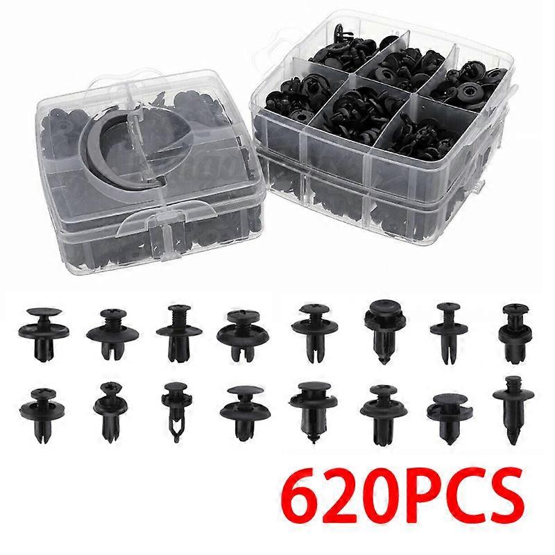 620pcs Car Push Pin Rivet Trim Clips Plastic Panel Fasteners Interior Fixing Tools