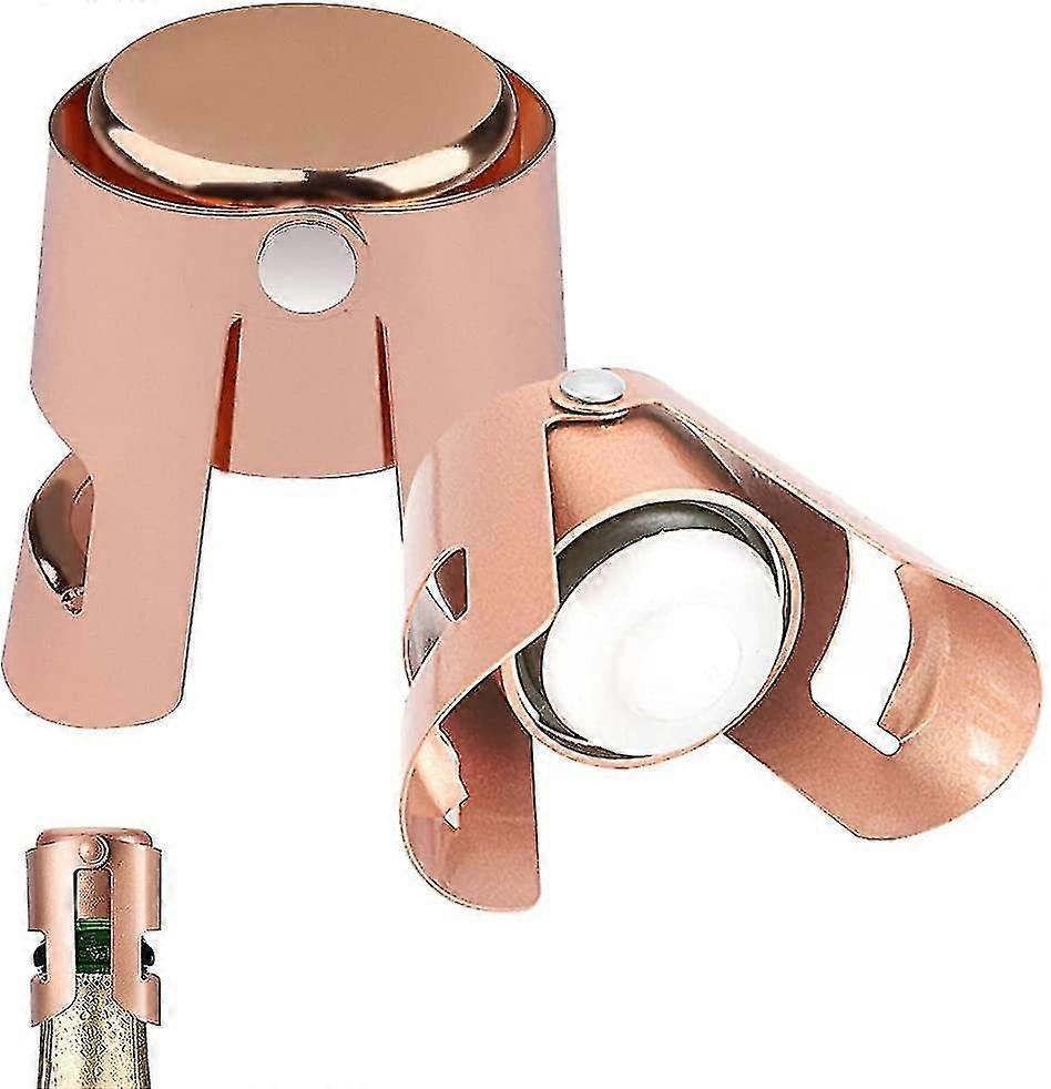 2 Pcs Champagne Stopper, Stainless Steel Vacuum Sealed Wine Prosecco Bottle