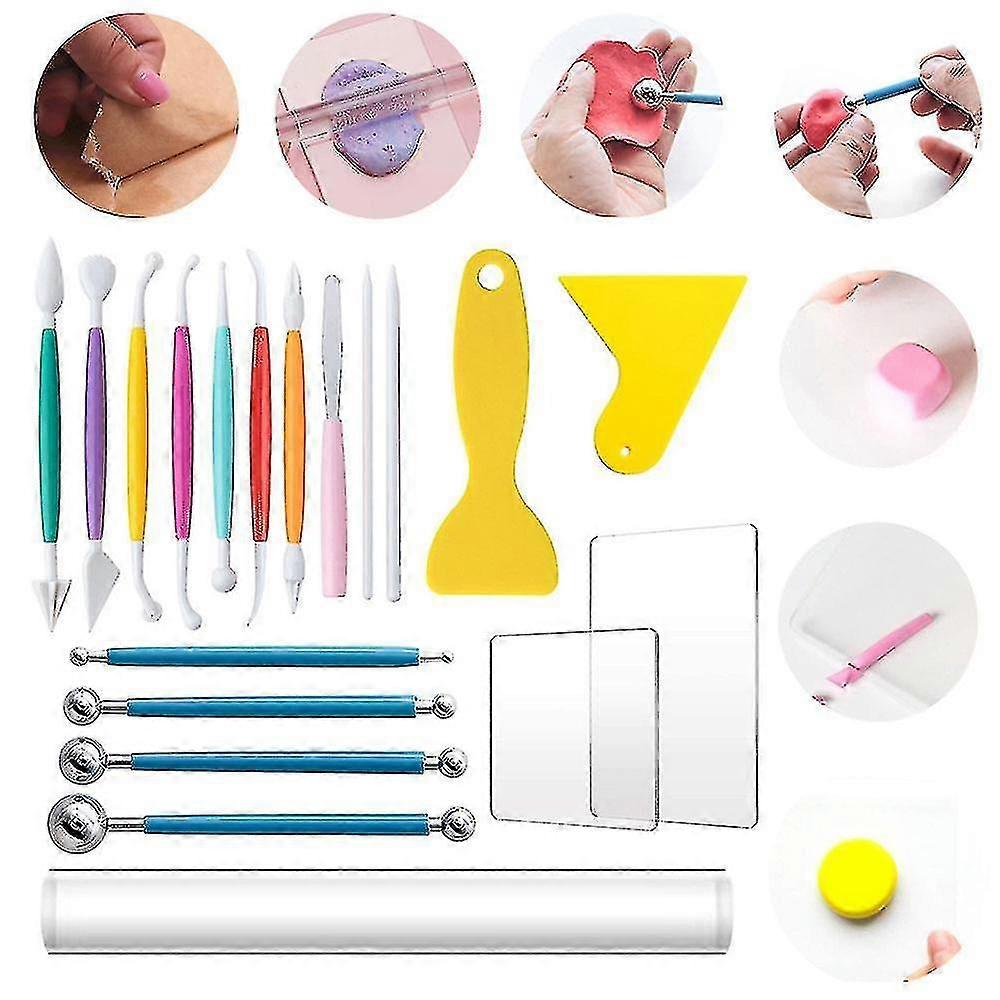 New Polymer Clay Tools 19 Pcs Clay Sculpting Tools Ball Stylus Dotting Tools Modeling Clay Tools Set