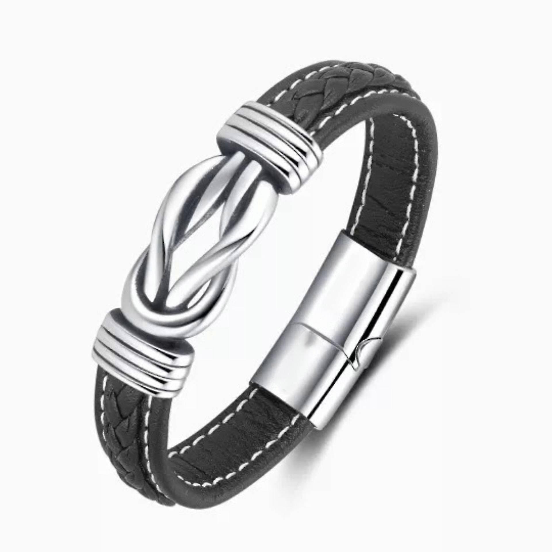 Mother And Son Forever Linked Together Braided Leather Bracelet----no Words-