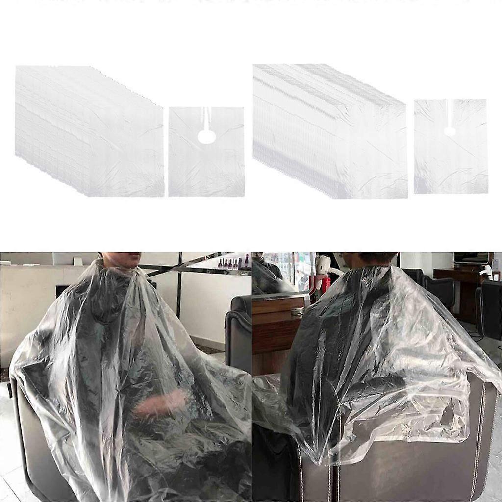 500pcs 일회용 클리어 망토 이발 이발소 가운 미용사