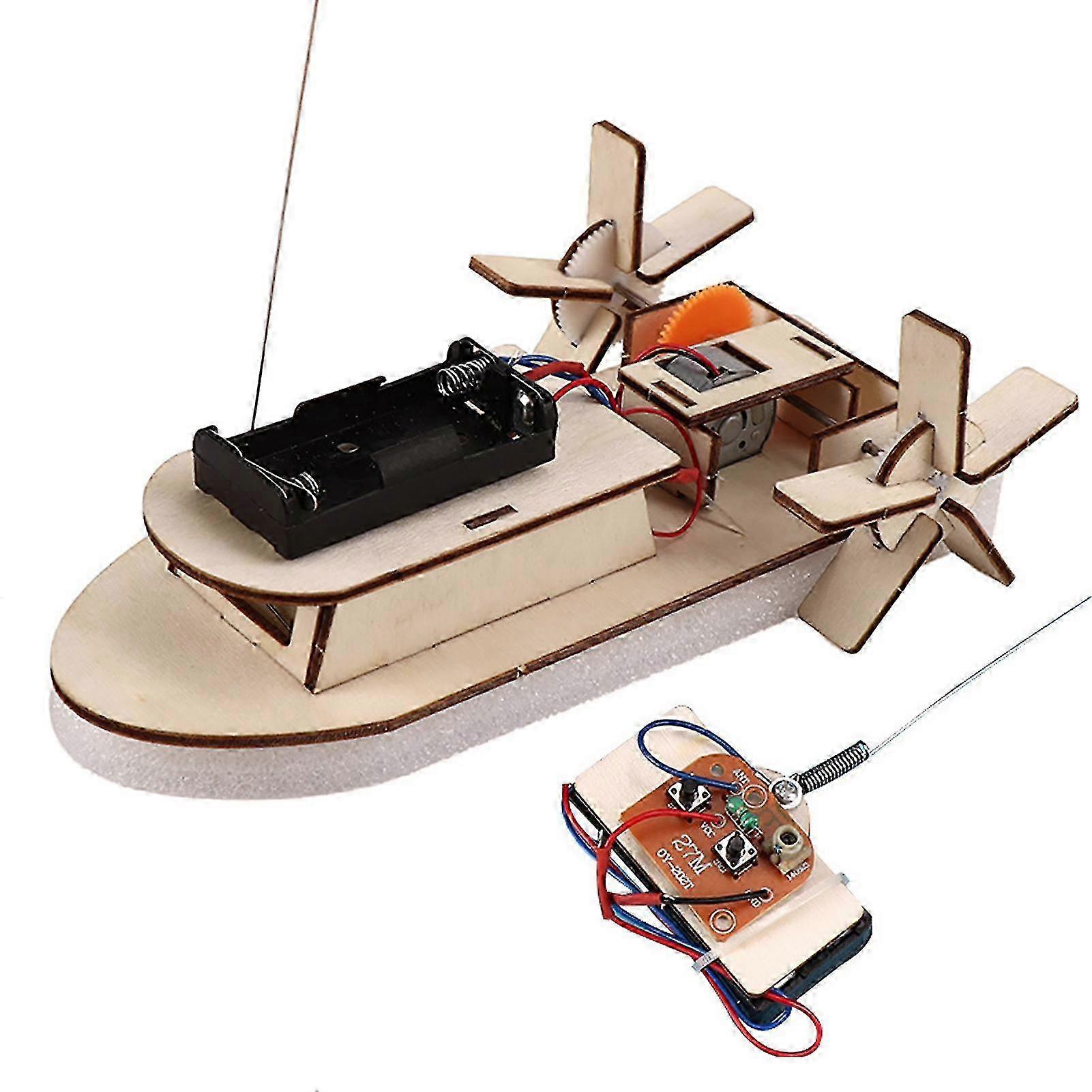 Navigation Paddle Wheel Ship Diy Wood Crafts Kit Remote Control