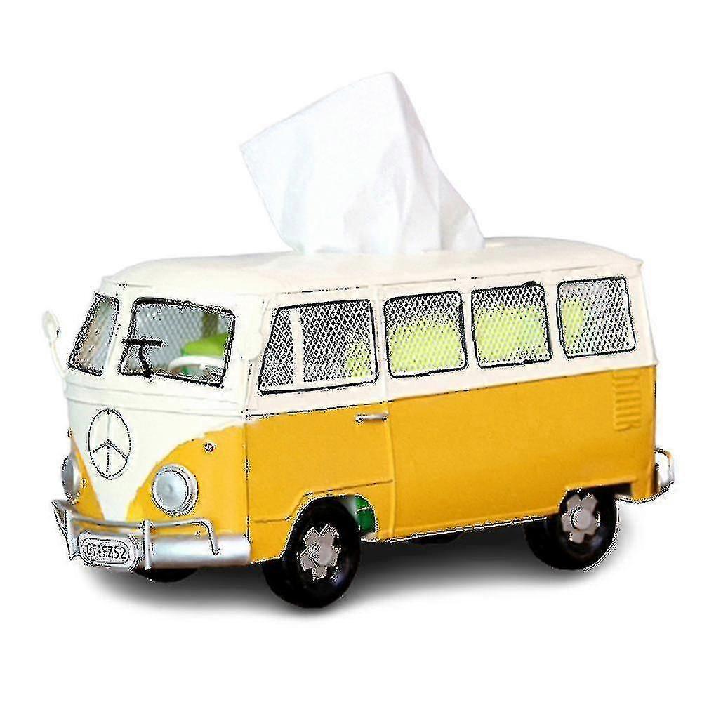 Retro Car Tissue Holder Wrought Iron Bus Tissue Box