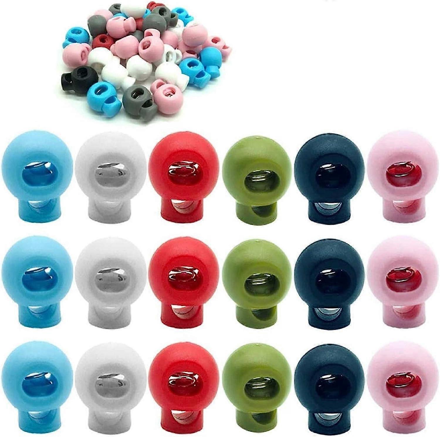 60個のプラスチック巾着ロック、シングルホールエンドスプリング式ストッパースライド>