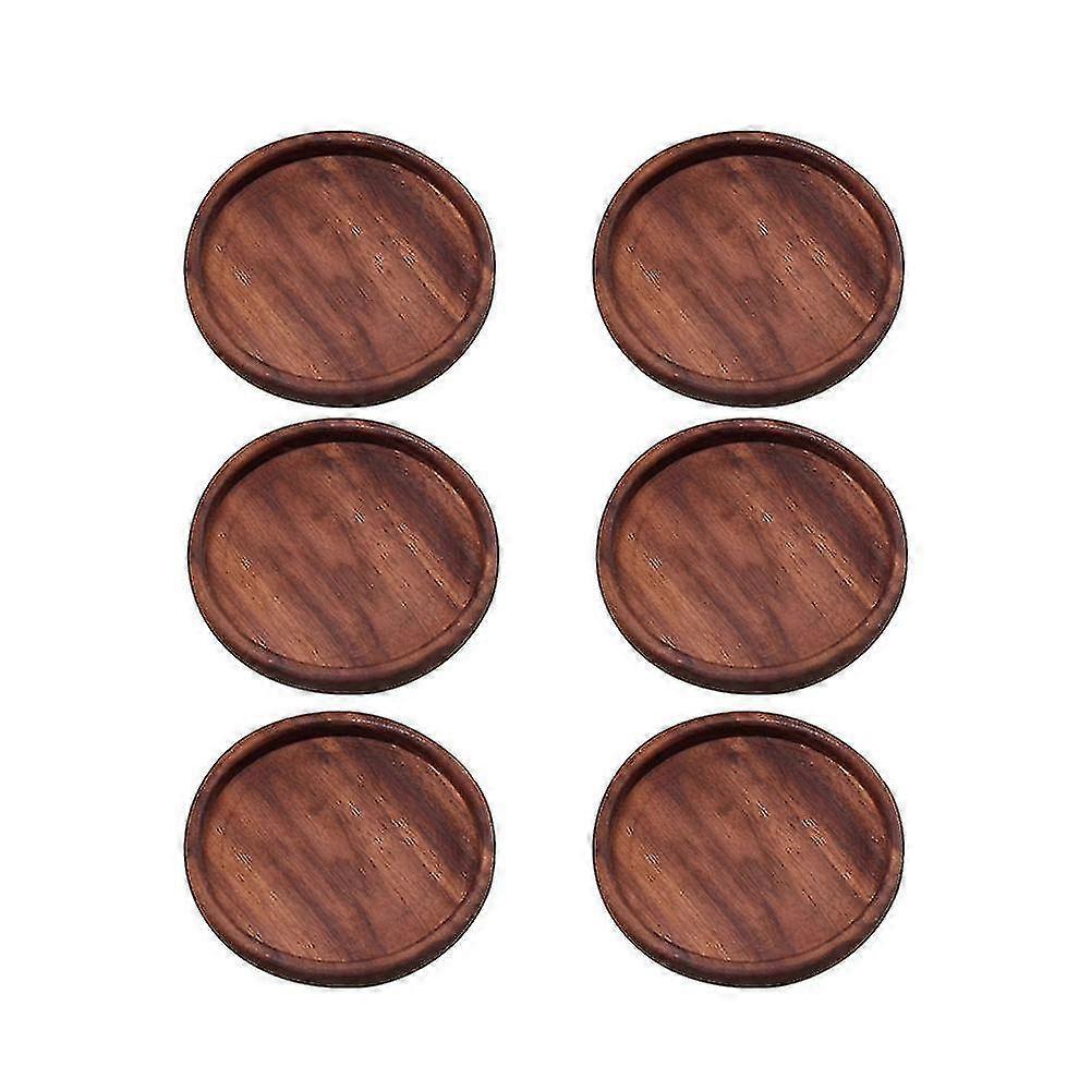 6 stk. sort valnød coaster