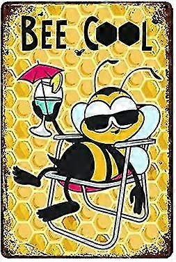 Abelha Cool Fun Beer Dizendo Metal Sign Retro Vintage Placa Decoração de Parede Sinal de Estanho 8x12 polegadas OU 12x16 polegadas