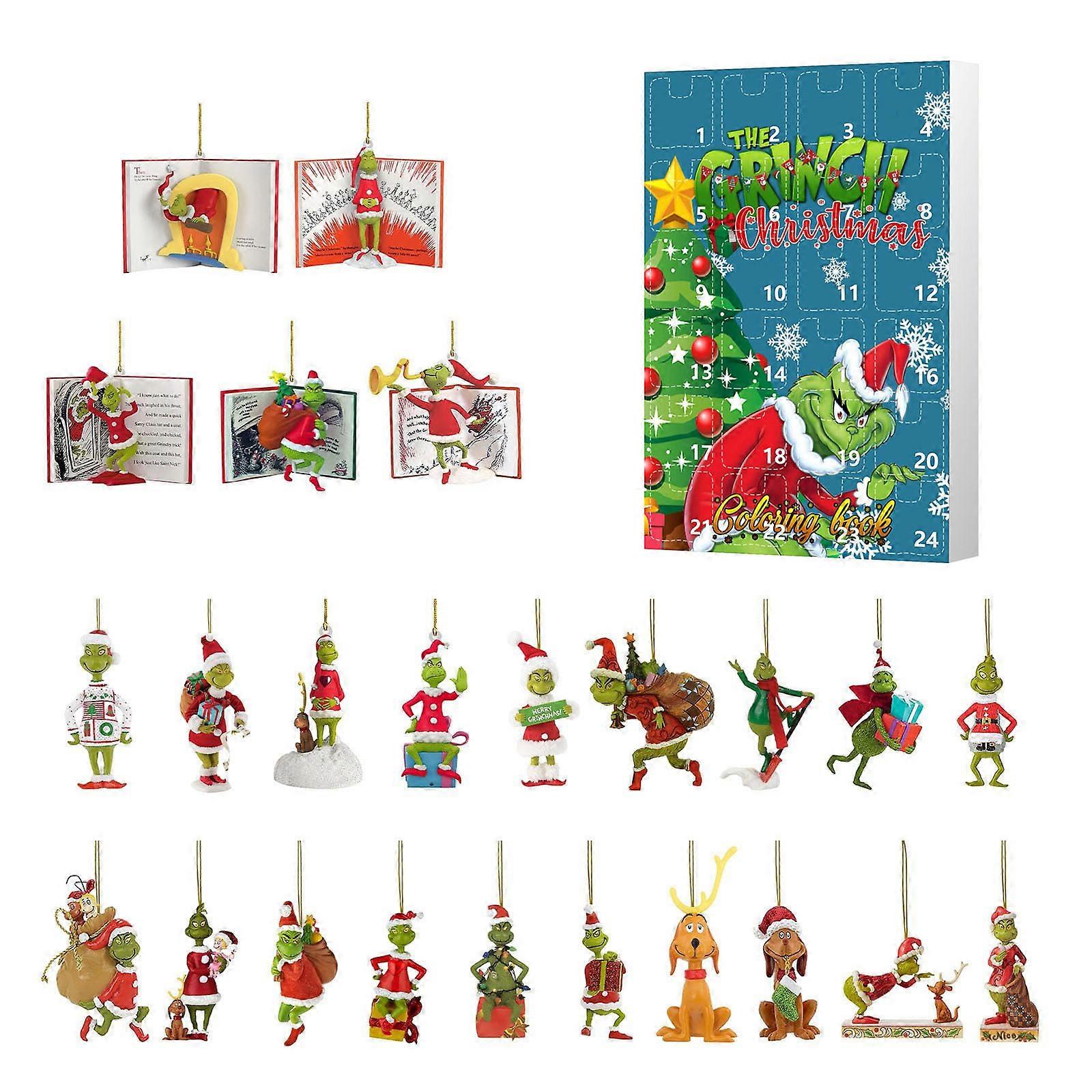 Christmas Advent Calendar Christmas blind box countdown 24 days calendar blind box Christmas tree pendant Grinch blind box