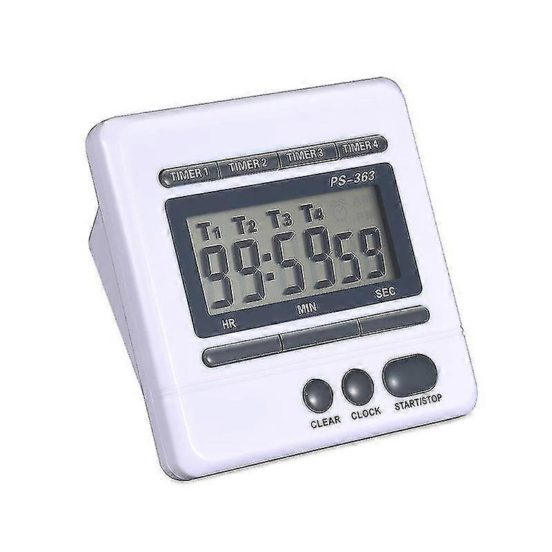 Digital Countdown Timer 4 Channel Up Down Kitchen Cooking Clock
