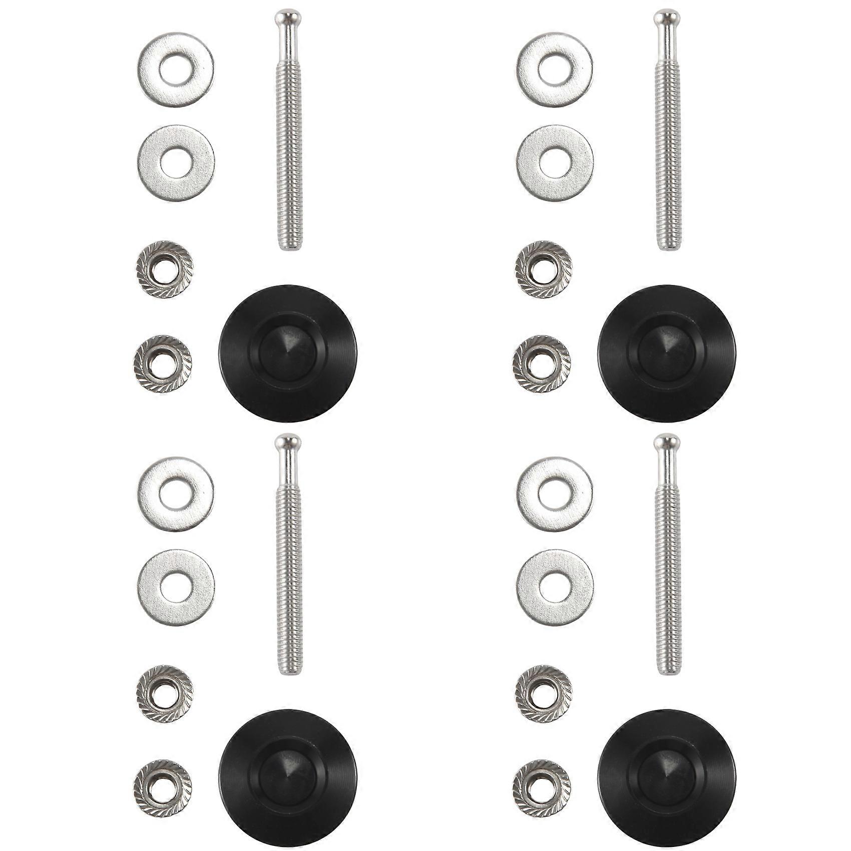 4X Button Quick Release Car Hood Latch Pin Lock Bumper Clip Black