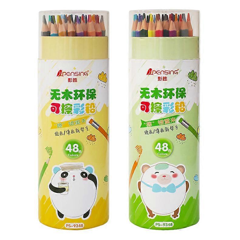 48 لونابرميل دب كرتون مع رسم ممحاة رسومات على الجدران أقلام ملونة قابلة للمسح ملونة من الرصاص الرصاص صديقة للبيئة
