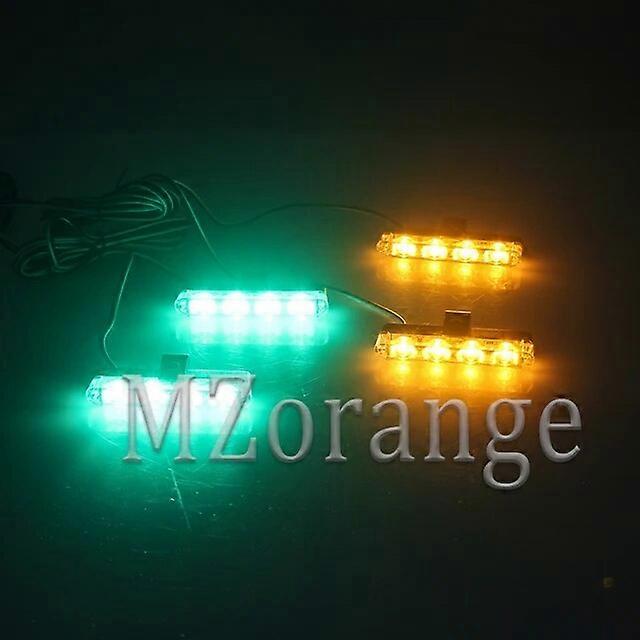 4 * 3 LED-Polizeilichter für Auto-LED-Blinker Fso Zigarettengrill-Warnleuchte 12V Motorräder Stroboskoplichter Taschenlampe