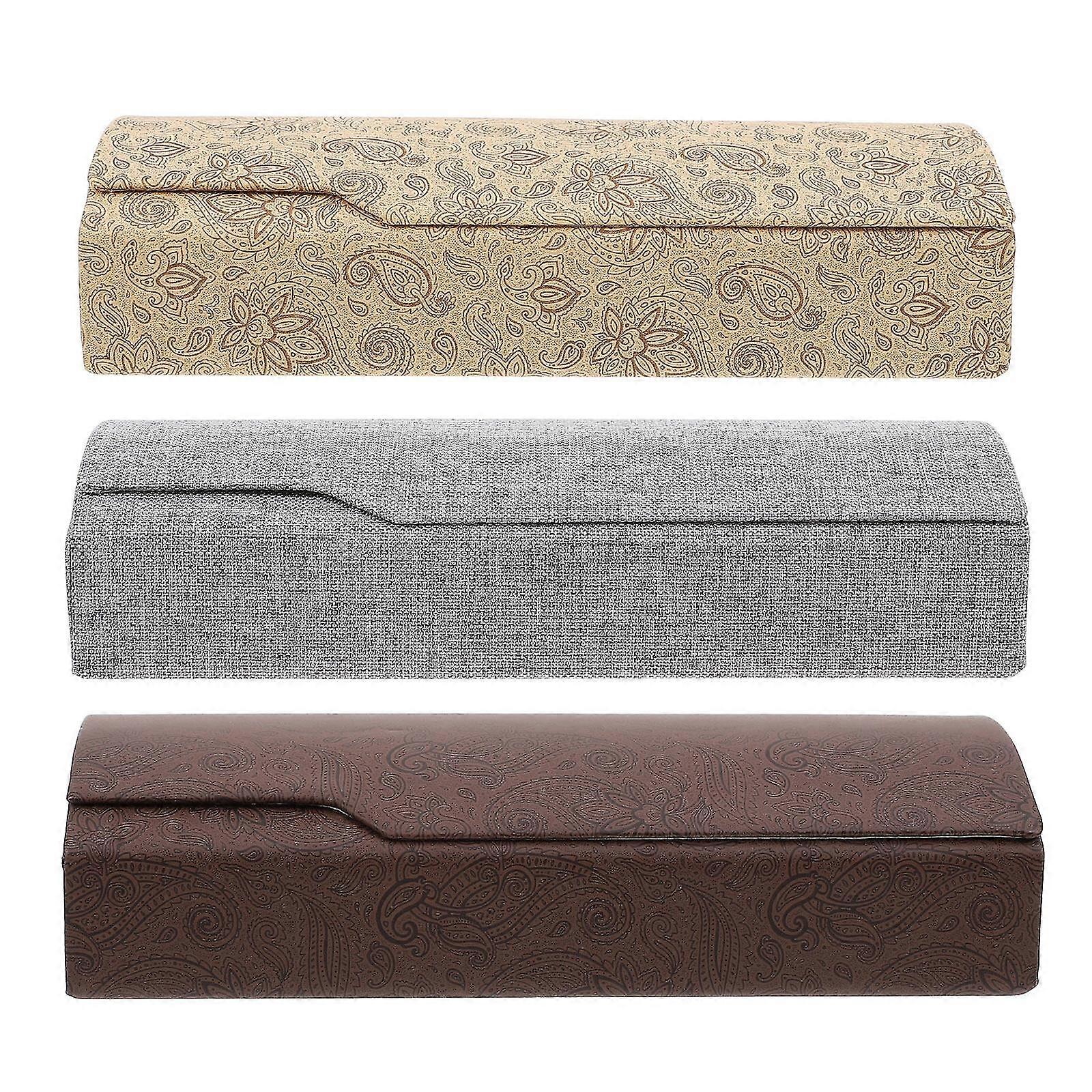 3 Pcs Simple Glasses Leather Protection Boxes Frame Protection Boxes (assorted Color)