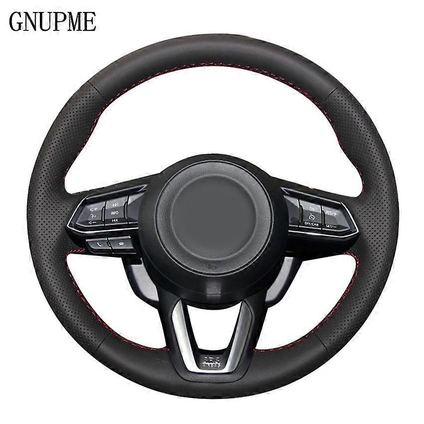 Handgenähte Lenkradabdeckung Schwarzes Leder Autolenkradabdeckung für Mazda CX-3 CX3 CX3 CX-5 CX5 2017 2018