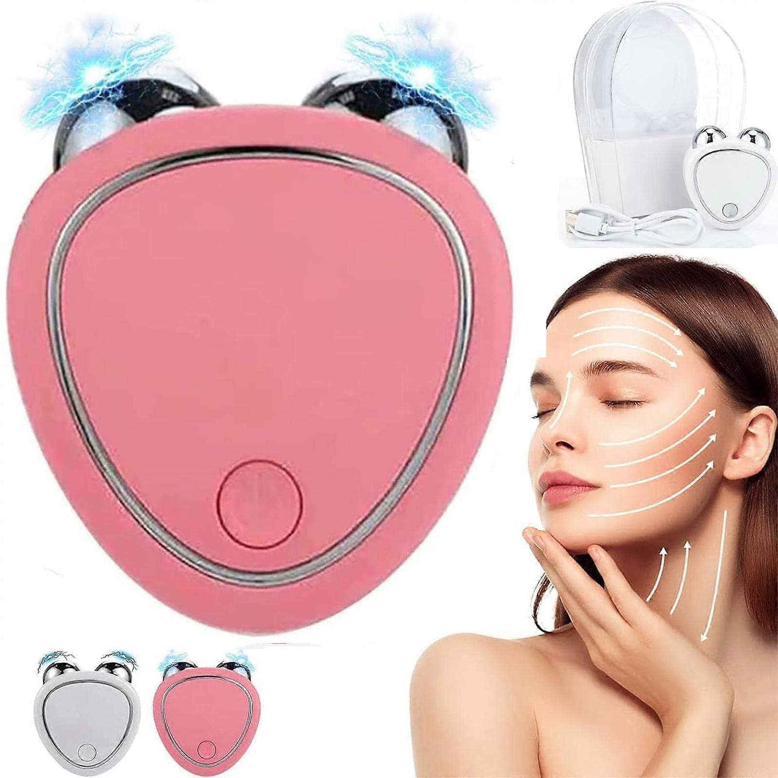 Skin Microcurrent Facial Device Roller, Face Sculptor & Jaw Exerciser Lifts Face and Tightens Skin Anti-Wrinkle, USB Charging with 3 Gears