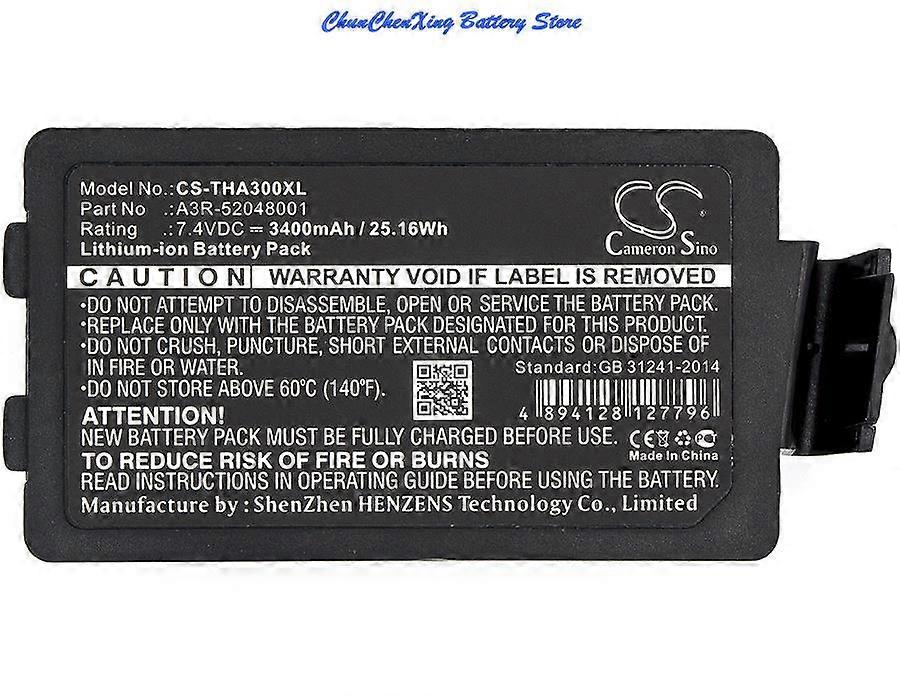 Batterie d’imprimante portable 2600mAh / 3400mAh A3R-52048001 pour TSC Alpha 3R