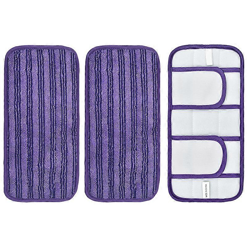 3pcs Reusable Mop Pads Compatible with Swiffer Sweeper Mops 12 Inch Washable Microfiber Wet Pads Refills Dry Sweeping Cloths Mop Head Replacement