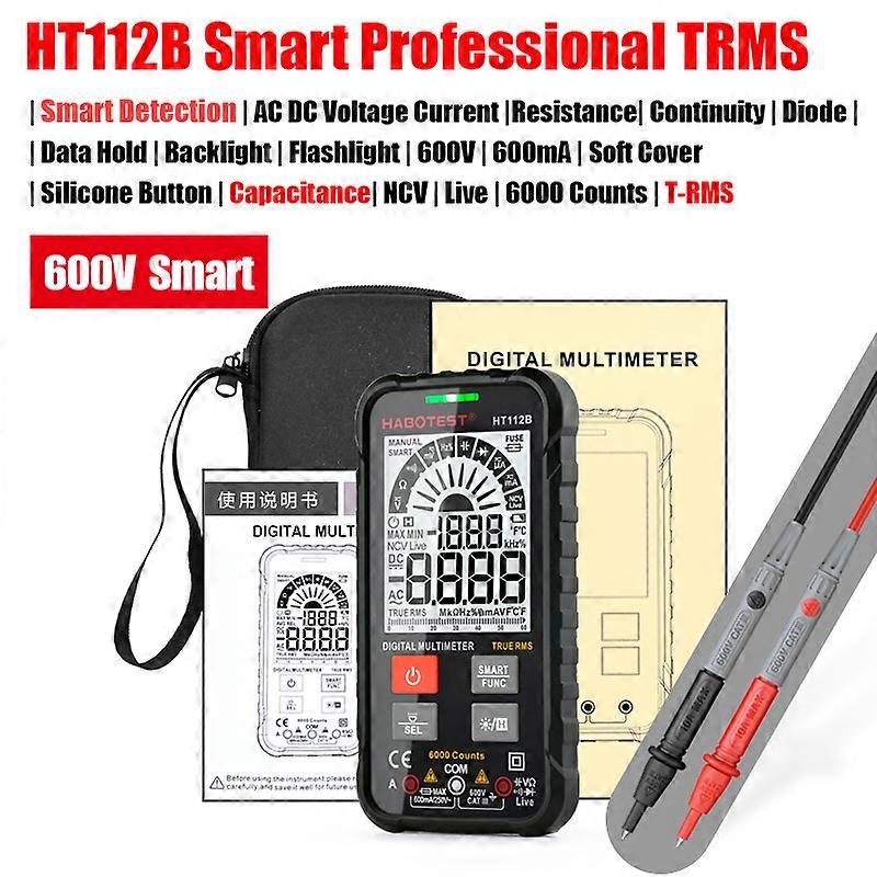 HABOTEST Multimeter Professional Smart Intelligent Multitester Ohm Capacitance Hz AC DC Voltage Current NCV Multimetro Tester
